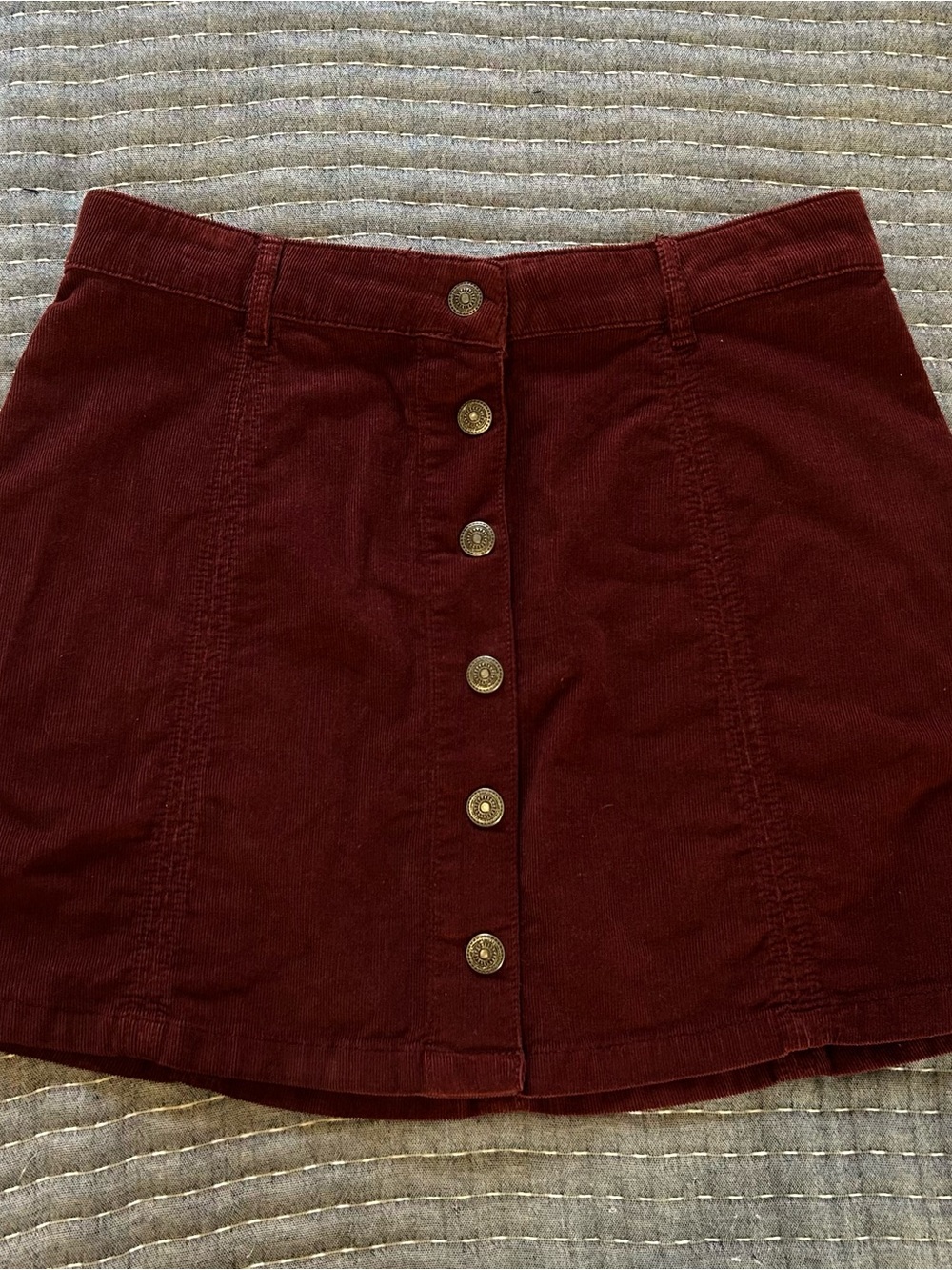 American Eagle Burgundy Corduroy Mini Skirt